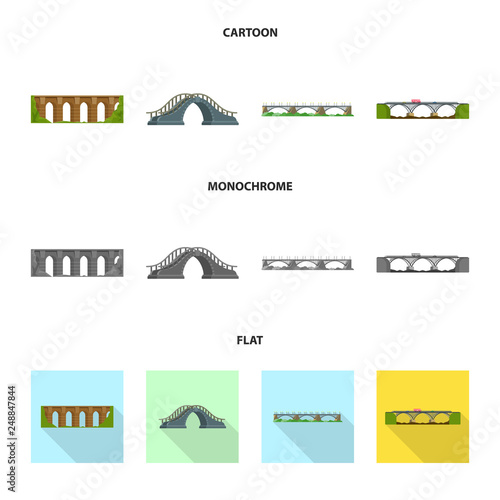 Vector illustration of connection and design sign. Collection of connection and side vector icon for stock.