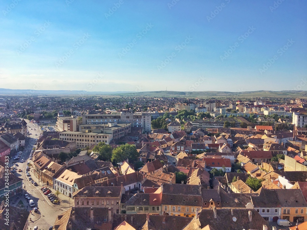 Sibiu aerial town view, Romania
