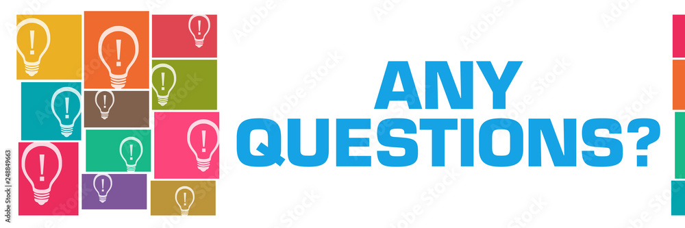 Any Questions Colorful Bulbs Grid Left Any Questions Colorful Bulbs Grid Left