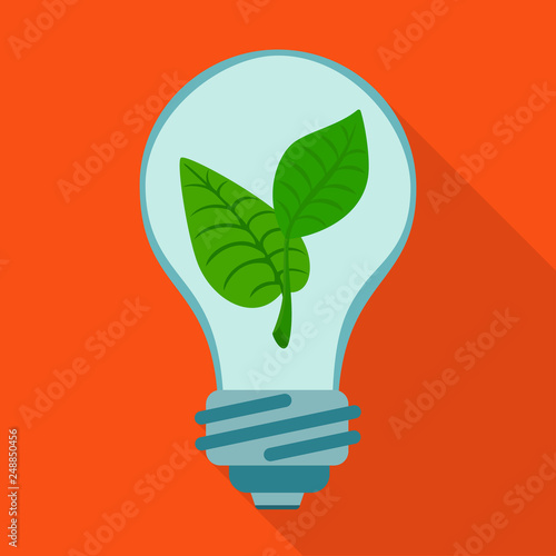 Isolated object of lightbulb and eco sign. Collection of lightbulb and bulb stock symbol for web.