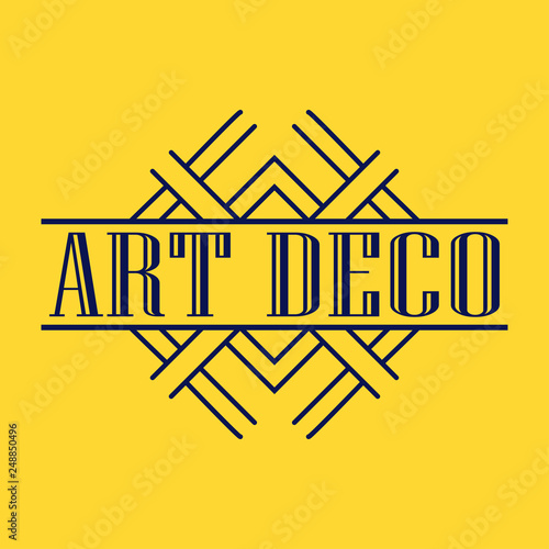 Geometric ornamental retro vintage art deco ornament, logo, badge, border frame for design and decoration. Vintage retro ornamental deco art design for logo, frame, border and badge. Retro art design.
