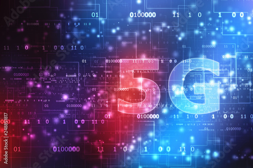 Creative glowing 5G backdrop. Mobile internet concept, 5G internet Connection, Communication Concept, Technology concept