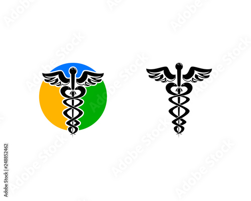 Set of Caduceus medical sign logo