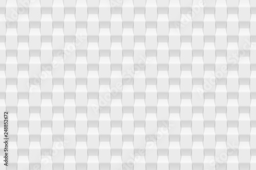 White horizontal seamless tiles texture. Modern volumetric pattern. Vector illustration