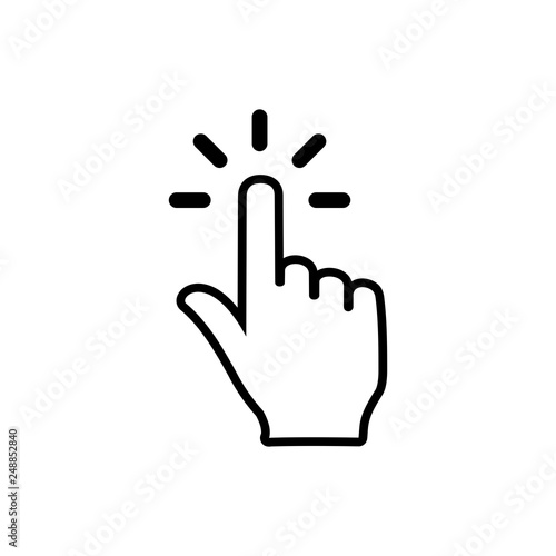 Hand cursor click icon symbol