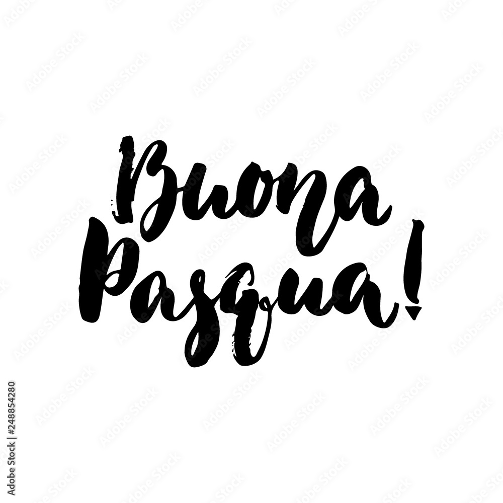 Buona Pasqua - Italian Happy Easter hand drawn lettering calligraphy phrase isolated on white background. Fun brush ink vector illustration for banners, greeting card, poster design, photo overlays. Buona Pasqua - Italian Happy Easter hand drawn lettering calligraphy phrase isolated on white background. Fun brush ink vector illustration for banners, greeting card, poster design, photo overlays.