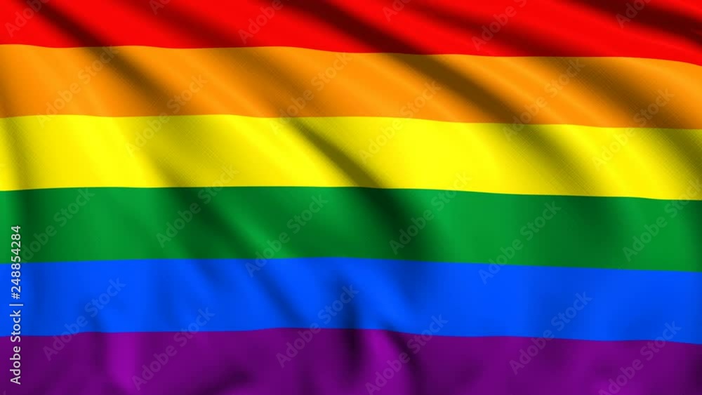 gay pride flag with fabric structure in the wind (loopable) gay pride flag with fabric structure in the wind (loopable)