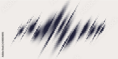 Monochrome printing raster, abstract vector halftone background.