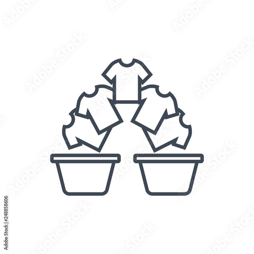 thin line icon laundry, dry cleaning, sorting clothes