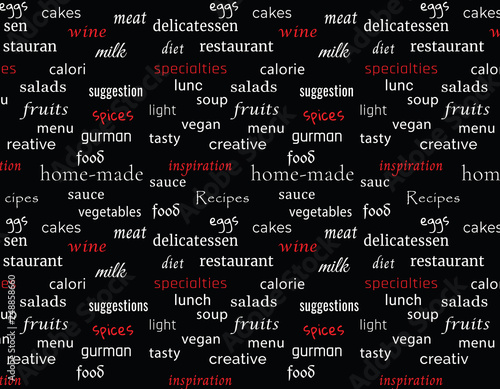 Almost everything about food on the black background