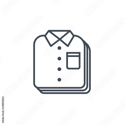 thin line icon laundry, dry cleaning, folded shirts