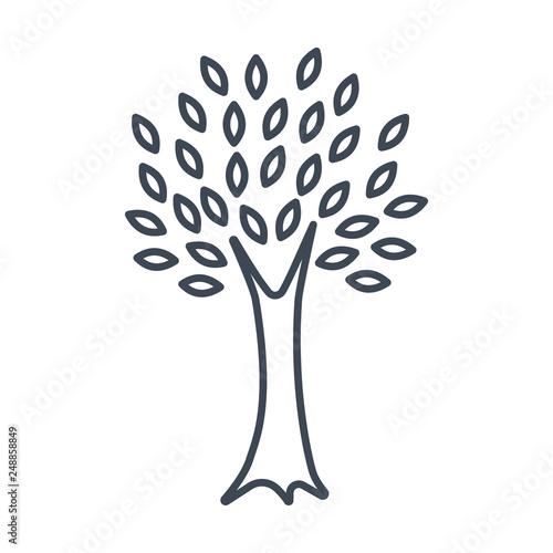 thin line icon tree