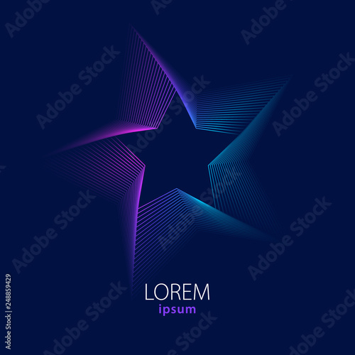 Blended colorful lines background - star shape.