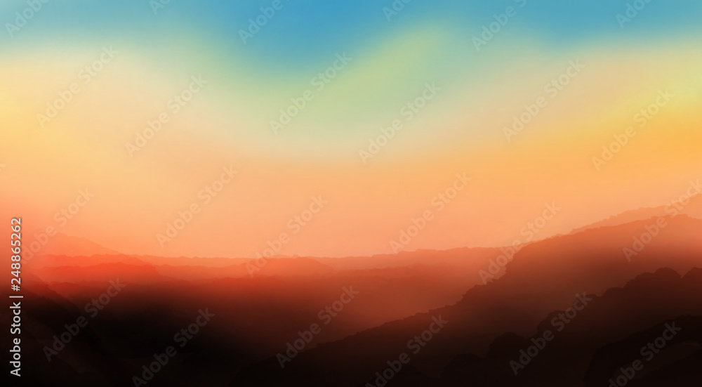 Fototapeta premium sunset in the mountains