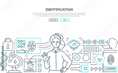 Identification - modern line design style web banner