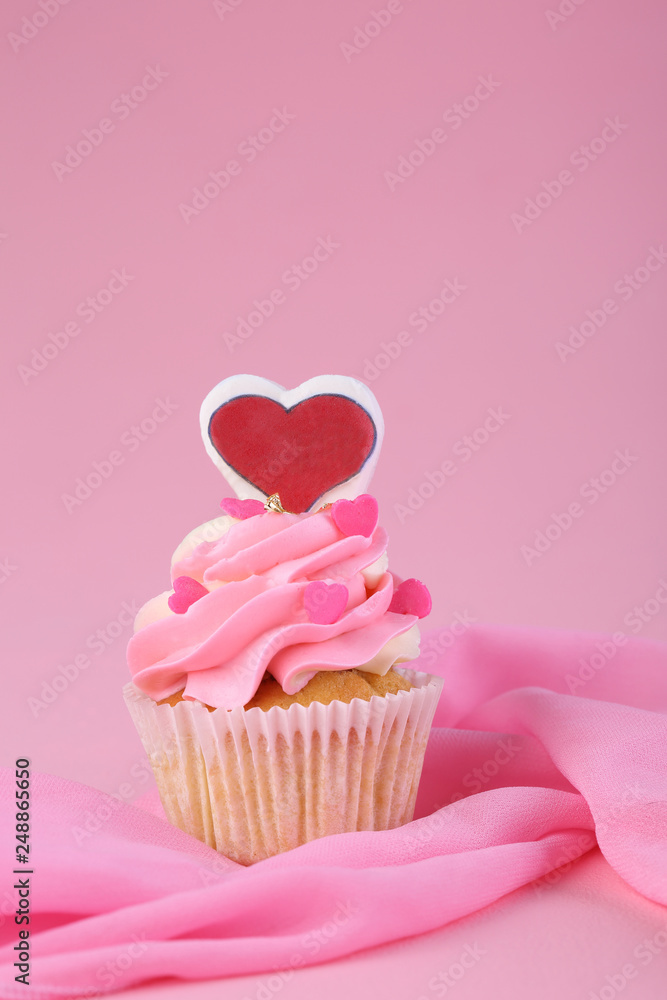 Cupcake on pink background Cupcake on pink background