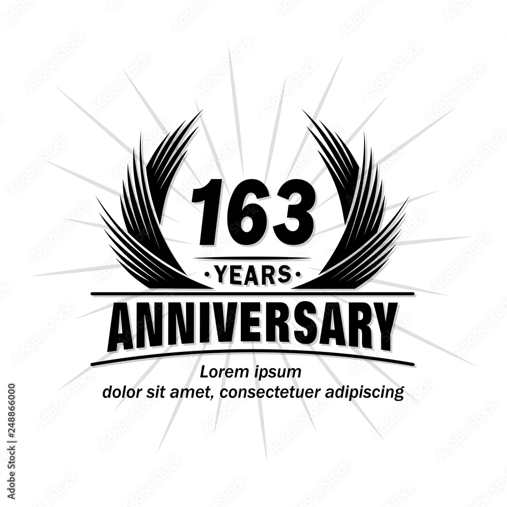 163 years design template. Anniversary vector and illustration template. 163 years design template. Anniversary vector and illustration template.