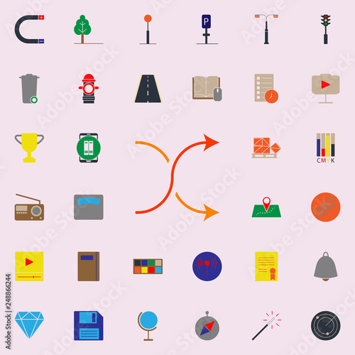 colored way arrows icon. Web icons universal set for web and mobile