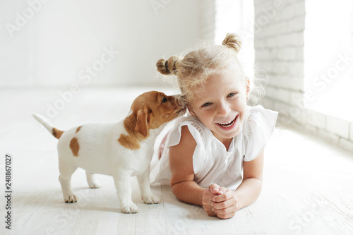 Photography Child with a dog