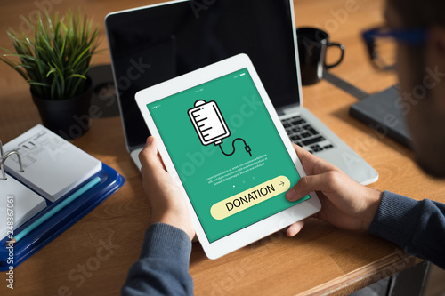 DONATION CONCEPT ON SCREEN