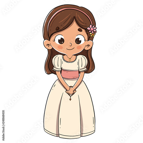 Niña haciendo la primera comunion