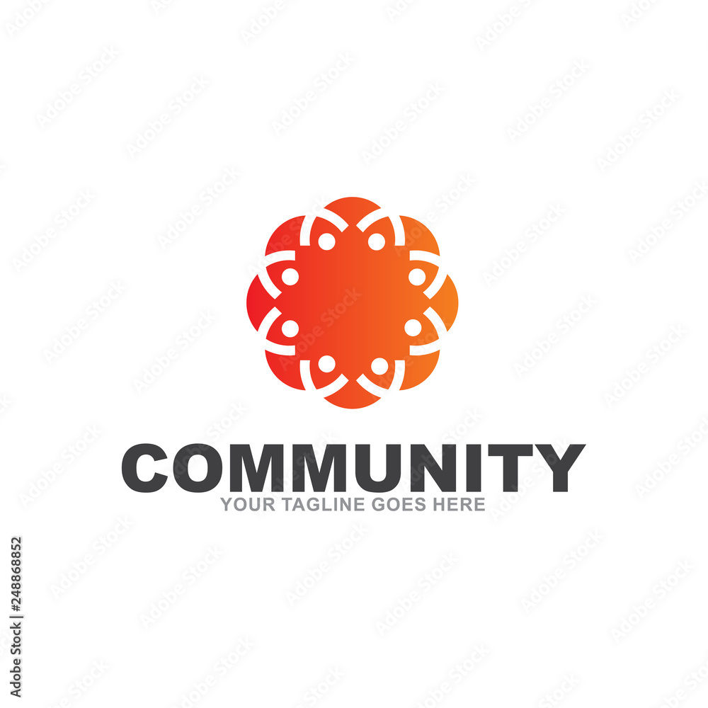 community and adoption care logo design vector template community and adoption care logo design vector template