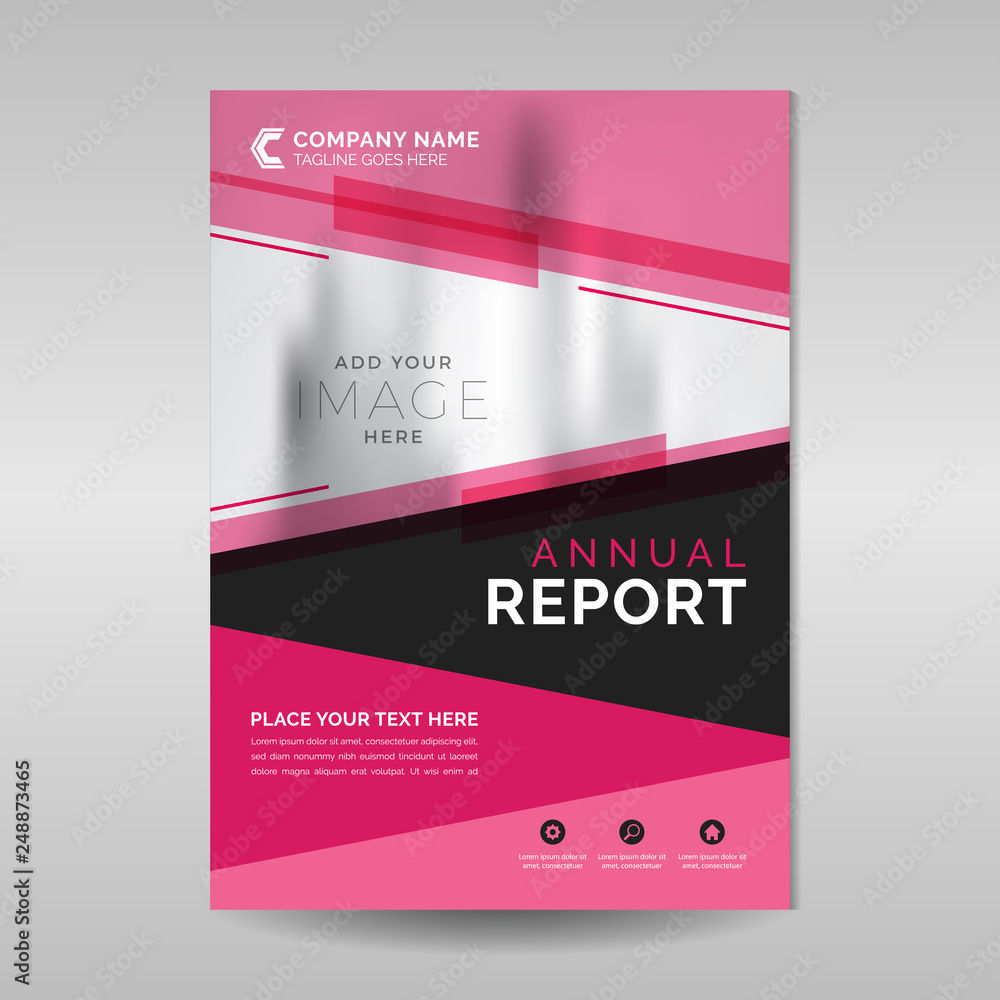 Naklejka premium Pink and black annual report template