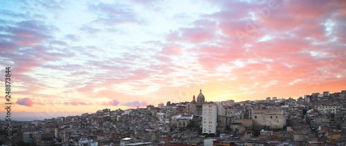 Favara, Italy at sunset - wide view