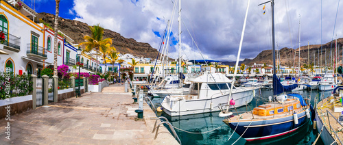 Picturesque marina Puerto de Mogan in Gran Canaria - popular tourist destination, Canary islands