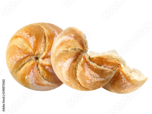 Freshly baked loafs of traditional austrian round bread 