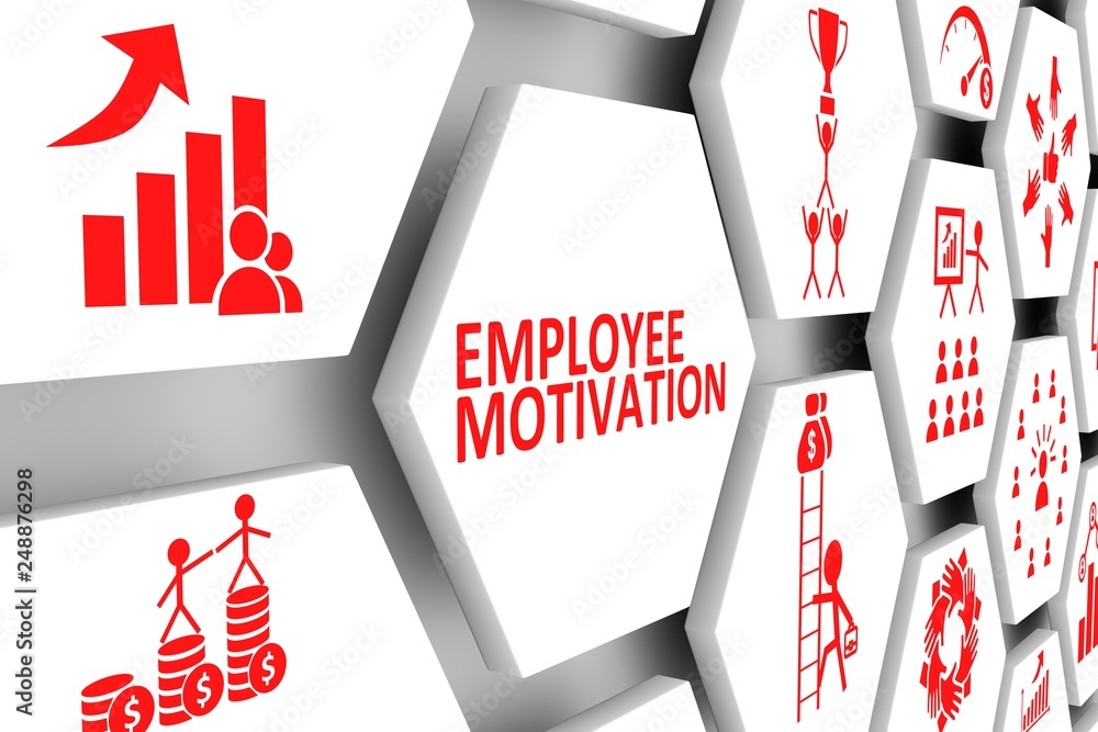 EMPLOYEE MOTIVATION concept cell background 3d illustration Stock ...