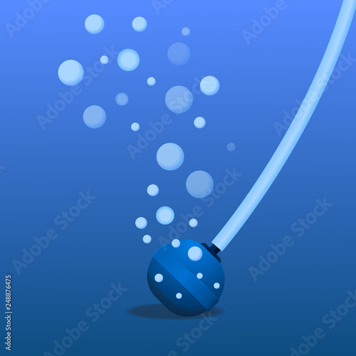 Air bubble stone oxygen icon vector illustration.