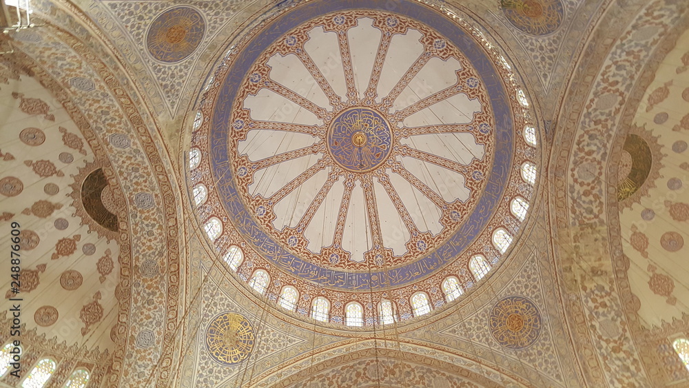 İnterior Hand Painted Dome of Mosque