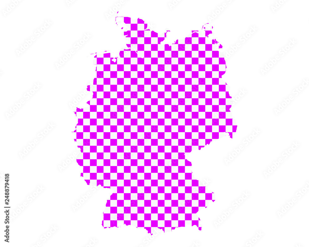 Map of Germany in checkerboard pattern