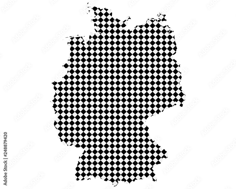 Karte von Deutschland mit kleinen Rauten