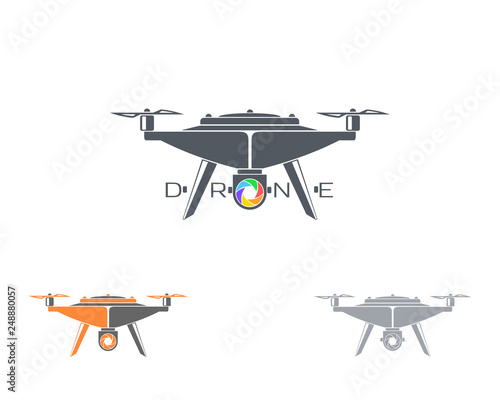 drone quadrocopter logo design, vector eps 10