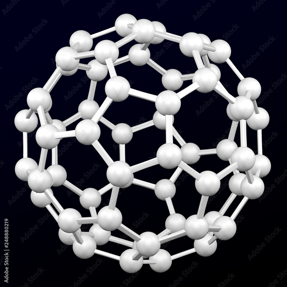 White model of the atom. 3D rendering. White model of the atom. 3D rendering.