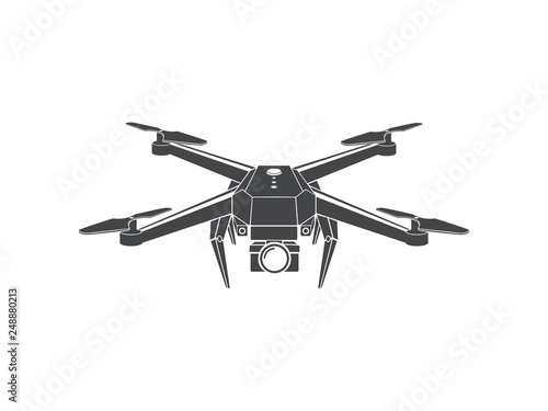 drone quadrocopter logo design, vector eps 10