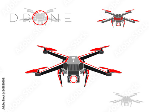 drone quadrocopter logo design, vector eps 10