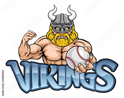 A Viking warrior gladiator baseball sports mascot