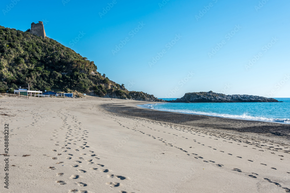 Beach on the Southern Italian Mediterranean Coast
