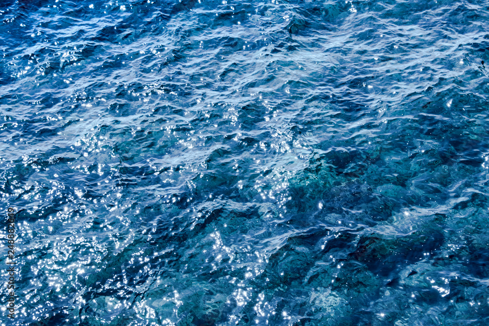Blue deep sea foaming water background Blue deep sea foaming water background