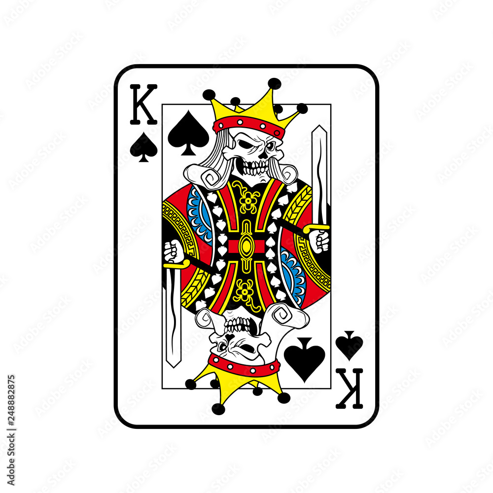 King Skull Playing Card gambling Stock Vector | Adobe Stock