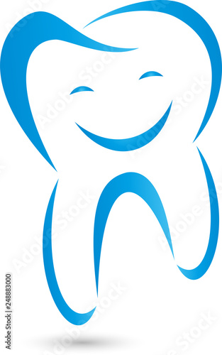 Zahn mit Lächeln, Zahn, Zahnmedizin Logo