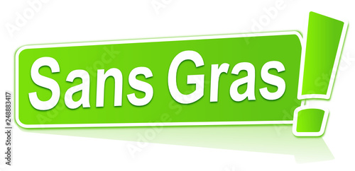sans gras sur étiquette verte