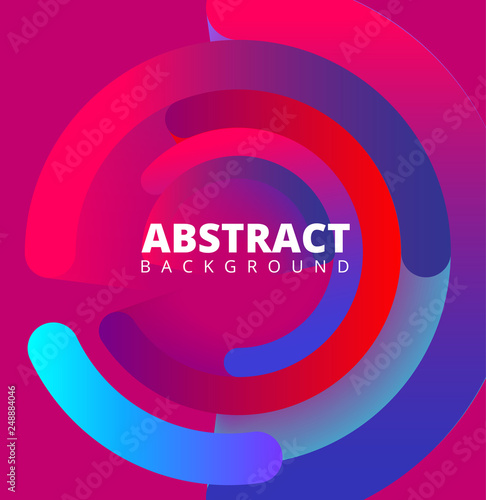 Pink background with abstract colorful circles.