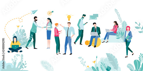 People work, study, use online technology and increase efficiency.