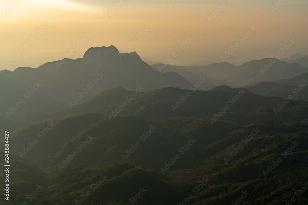 Landscape of the mountains that alternate into layers. Landscape of the mountains that alternate into layers.