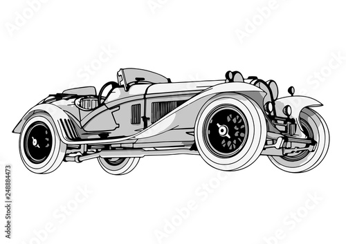 vintage sport car vector