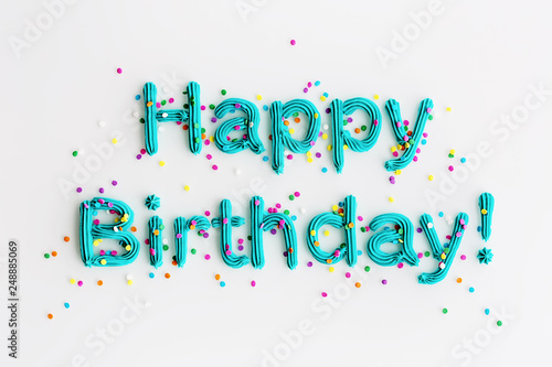 Happy birthday written in frosting